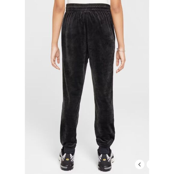 Nike Sportswear Black Anthracite Fuzzy Jersey Knit Slim Fit Girls Joggers Sz M - Picture 7 of 10